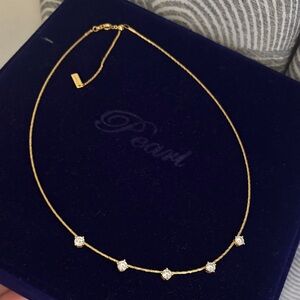 New. Gold filled Five-Station CZ Necklace - Women Jewelry